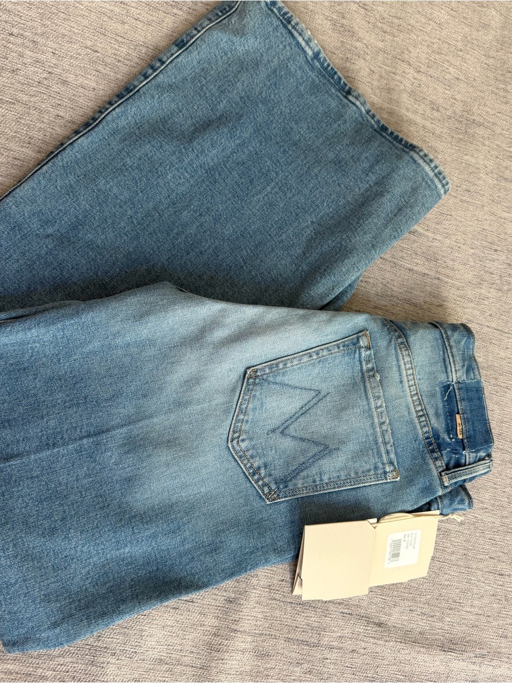 MOTHER Straight Leg Jeans in Light Blue Denim